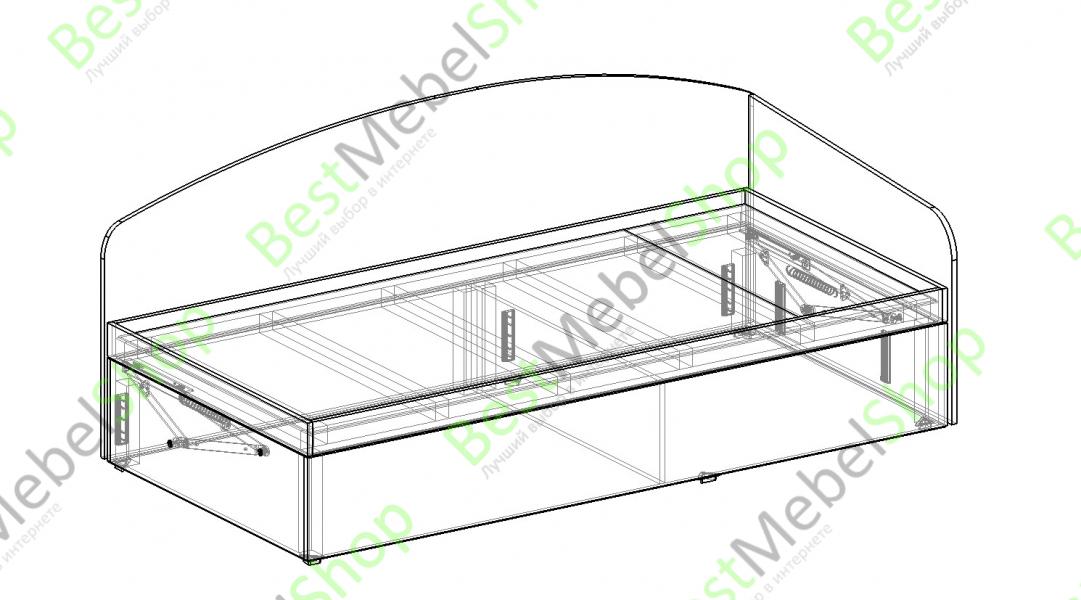 Чертеж кровати из лдсп с подъемным механизмом