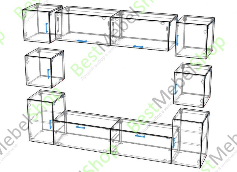 Мебельная стенка Кубика Плюс V1.6 BMS_0