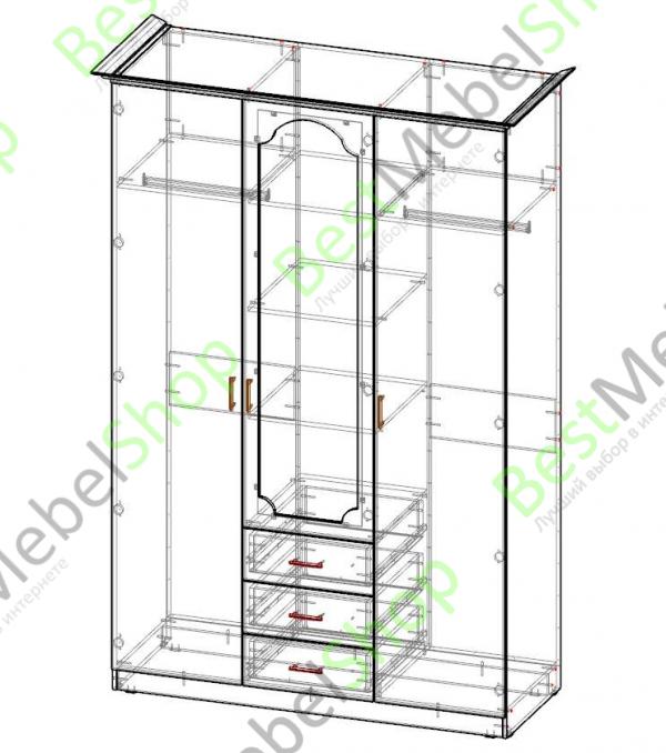 Флагман шкаф 3 х створчатый